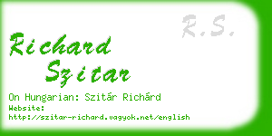richard szitar business card