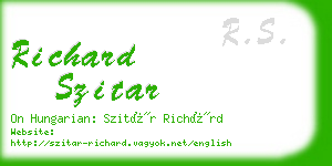 richard szitar business card